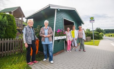 Isolde Härtel, Renate Leonhardt, Gudrun Weidlich, Karin Seidel und Annelore Kerst (von links) sind die Burkhardtsgrüner Parkfrauen. 