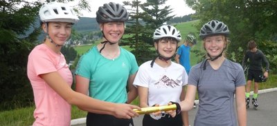 Nach guten Leistungen im Sommer wollen Nelly Bochmann, Lucienne Schöne, Leonie Böhm und Isa Gündel (v. l.) auch im Winter glänzen. 
