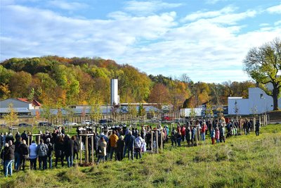 Großer Andrang: Viele Baumspender waren mit ihren Familien und Freunden am Sonntag im „Meerchenwald“.