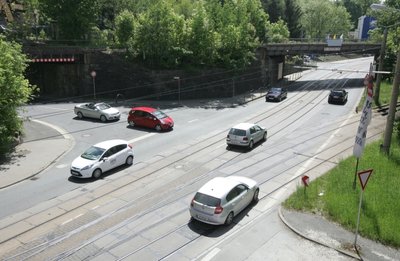 neue Kreuzung in Plauen im Bereich Hofer Straße, Turnstraße 