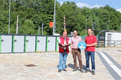 Checkten den P+R Parkplatz: Jörg Petzold (ACE), Mario Dammköhler (Stadt) und Falk Hoffmann (ACE/v. l.).