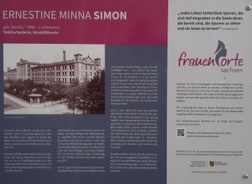 Die "Frauenort"-Gedenktafel für Minna Simon. 