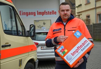David Lehr vom Malteser Hilfsdienst organisiert Impfteams sowie Impf- und Testzentrum in Burgstädt. 