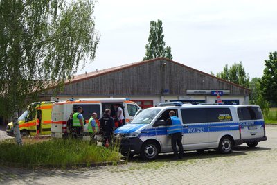 Der Führungspunkt bei der Übung war ein Parkplatz an der Frankenberger Straße.