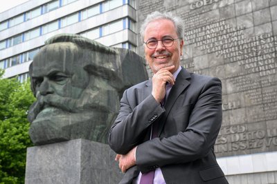 Gunnar Bertram von der IHK Chemnitz will trotz schwacher Konjunktur etwas Zuversicht verbreiten.