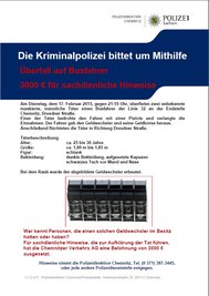 Das Fahndungsplakat.