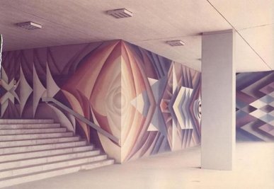 Das 250 Quadratmeter große Flächenkunstwerk im Eingangsbereich des Plauener Rathauses. 