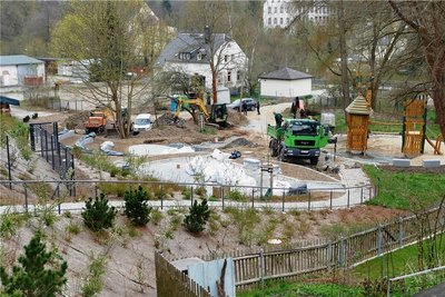 Dieser Weg führt hinunter in den Seminargarten, der am 14. Mai eröffnet werden soll.