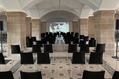 Vorführraum der Kunstsammlungen Chemnitz beim 24-Stunden-Screening zu "Marx". 