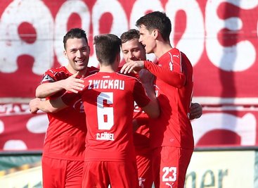 Zwickauer Jubel nach dem 1:0.