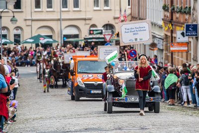 Der große Festumzug am Sonntag – einer der Höhepunkte beim Tag der Sachsen in Aue – schlug mit vergleichsweise moderaten 60.000 Euro zu Buche.