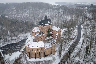 „Früher war das normal“: Burg Kriebstein im Winter.