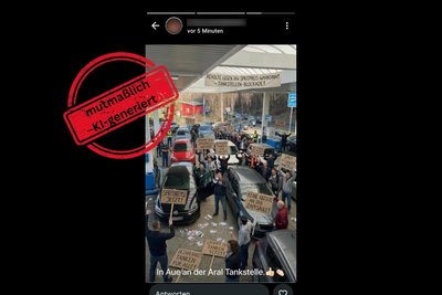 Dieses Bild von einer angeblichen Protestaktion an einer Tankstelle in Aue hat zuletzt die Runde gemacht.