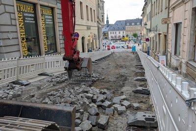 Vor einem Jahr war die Große Kirchgasse in Annaberg-Buchholz monatelang gesperrt.