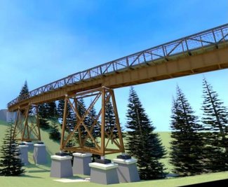 Die neue Brücke soll direkt über die alten Gleisfragmente gesetzt werden. 