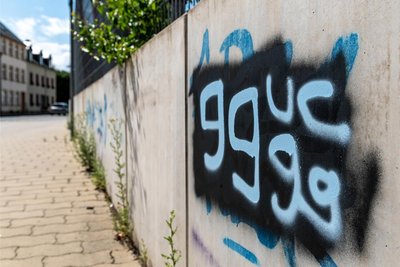 An der Gärtnerstraße in Rochlitz wurde diese Mauer von Unbekannten besprüht.