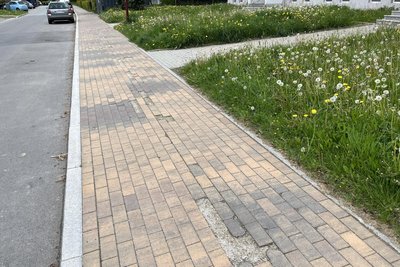 Verwunderlich ist, dass die Schäden nur vorm Haus am Heideweg 13 bis 19 auftreten. Dort aber massiv.