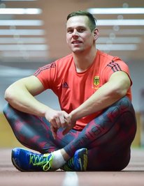 Kurze Pause: Candy Bauer trainiert zumeist in der Leichtathletikhalle im Chemnitzer Sportforum.