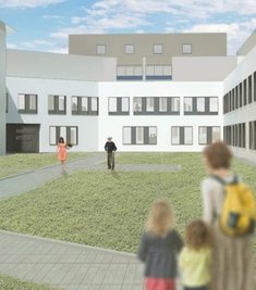 Im neuen Pflegeersatzbau sollen Patientenaufnahme und Gynäkologie/Geburtshilfe unterkommen.