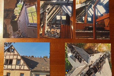 Die nach dem Brand entstandenen Fotos vermitteln einen Eindruck von den Schäden am Haus von Familie Weber in Augustusburg.