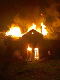 Feuer in der ehemaligen Kammgarnspinnerei in Meerane