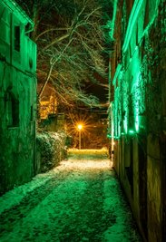 Die grünen Lichter sollen als Symbol und Hoffnungsträger die Dunkelheit im Januar mildern, Kraft und Stärke spenden.