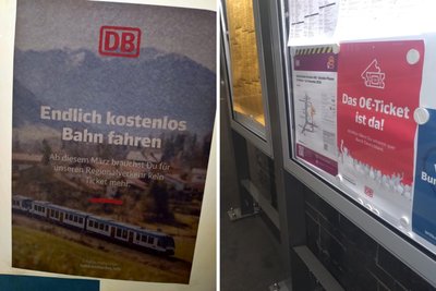 Auch in Sachsen hängen die Fake-Plakate inzwischen an Bahnhöfen, etwa in Dresden.
