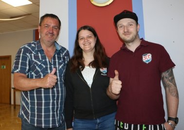 Zum neuen Vorstand des Schönberger Carnevals-Club gehören der Vorsitzende Sven Ehrhardt, Stella Ehrhardt und Mathias Kegel (von links). 