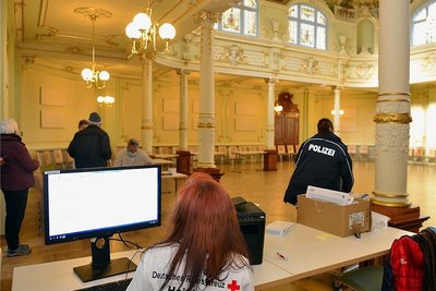 Das Mobile Impfteam hat im Festsaal "Goldener Löwe" in Hainichen Station gemacht. 