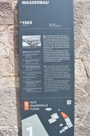 In Gebäuden in der Alten Baumwolle in Flöha wurden zehn Infotafeln angebracht. 