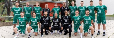 Auf ein Neues: Die Mannschaft der HSG Freiberg für die Saison 2022/23. 16 Spieler gehören zum Oberliga-Kader, auf dem Bild fehlt Felix Kempe. 