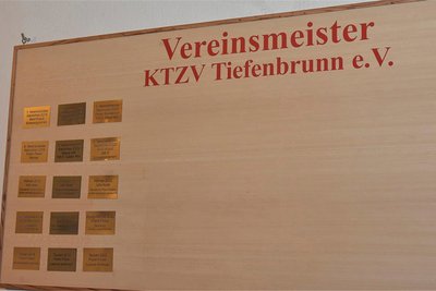 Seit 2018 wird im Vereinsheim eine "Straße der Besten" geführt. Auf der Tafel ist noch genügend Platz.