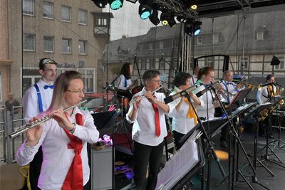 Livemusik gehört beim Altstadtfest auch in diesem Jahr dazu – im Bild Musiker der Stadtkapelle Stollberg.