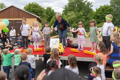 Für das Jubiläum der Kita „Mäuseburg“ hatten die Kinder verschiedene Programmpunkte einstudiert.