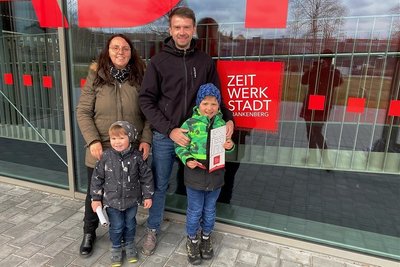Swen und Franziska Ehrig aus Zwickau hat es genauso wie ihren Söhnen Elias und Jakob in der Zeit-Werk-Stadt gefallen. 