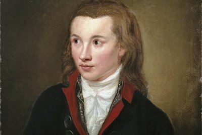 Das Bildnis zeigt den Schriftsteller und Philosophen Georg Philipp Friedrich von Hardenberg, genannt Novalis, der von 1772 bis 1801 lebte. Sein Werk blieb fragmentarisch, aber bis heute bedeutsam. 