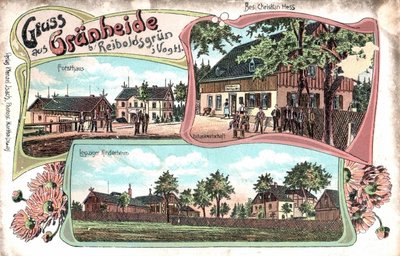 Gruß aus Grünheide: Die kolorierte Karte stammt aus den Anfangszeiten der Leipziger Ferienkolonie um die Jahrhundertwende. Von der einstigen Bebauung ist heute nichts mehr übrig.