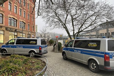Polizeieinsatz am Dienstagnachmittag auf dem Postplatz in Plauen.