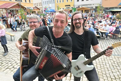 De Erbschleicher kommen zum Frühschoppen nach Plauen: Robin Hermann, Andreas Beck und Manuel Laukner (von links).