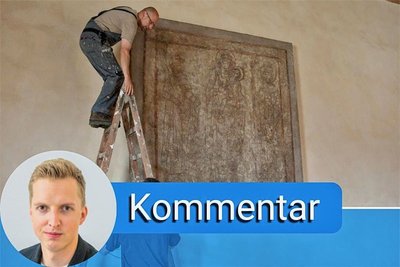 Blick auf das berühmte Putzritzbild. Derzeit hängt es in Chemnitz.