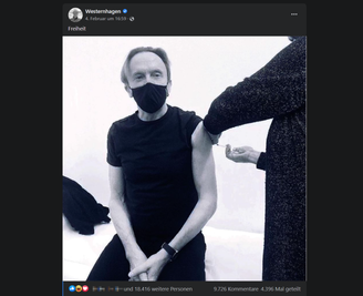 Mit dem Wort "Freiheit" überschrieb Marius Müller Westernhagen das Foto bei Facebook. Auch bei Instagram erschien der Eintrag. 