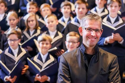 Thomaskantor Andreas Reize vor dem Leipziger Thomanerchor: Der Schweizer sieht optimistisch in die Zukunft. 