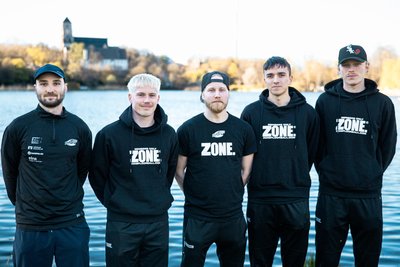 Viljami Hana, Olli Vikman, Leevi Väänänen, Matias Kyykoski und Niki Lemberg (v. l.) gehörten in den vergangenen Monaten zum Team der Floor Fighters.