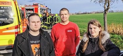 Sie gehörten zu den Ersthelfern: Aaron Konieczny, Jens Haugner und Jasmin Wagner. 