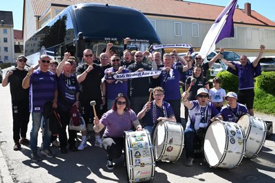 Zum Pokalfinale der BSG Wismut Aue ist auch ein Fanbus gefahren.
