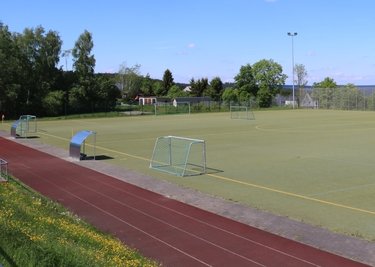 Der Kunstrasen auf dem Sportplatz der Stadt muss wirklich dringend erneuert werden.