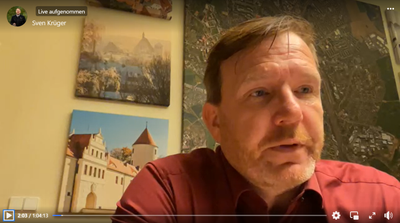 Via Facebook-Live-Chat lud OB Sven Krüger zum digitalen Bürgerdialog ein. 