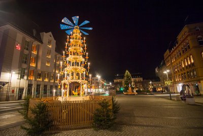 Zum Anschieben der Pyramide in Aue findet traditionell eine Figurenparade statt. Dieses Jahr nicht.