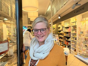Anke Krause, Gewerbevereinschefin und Inhaberin eines Schreibwarengeschäftes in Freiberg, sagt:  "Die Kunden sind freundlich und interessiert, es herrscht eine positive Grundstimmung."