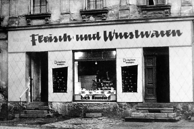 Das Fleisch- und Wurstwarengeschäft der Naundorffs an der Bahnhofstraße war für viele Schwarzenberger eine gute Adresse.